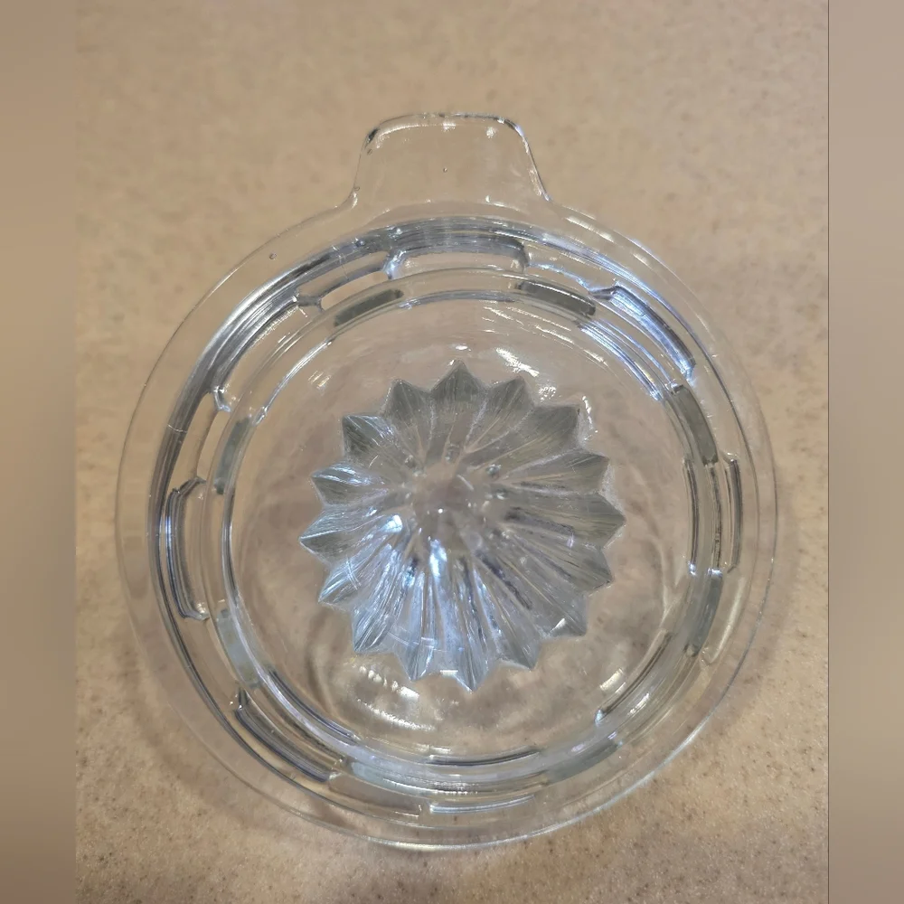 Vintage Citrus Reamer Juicer Clear Glass Tab Handle